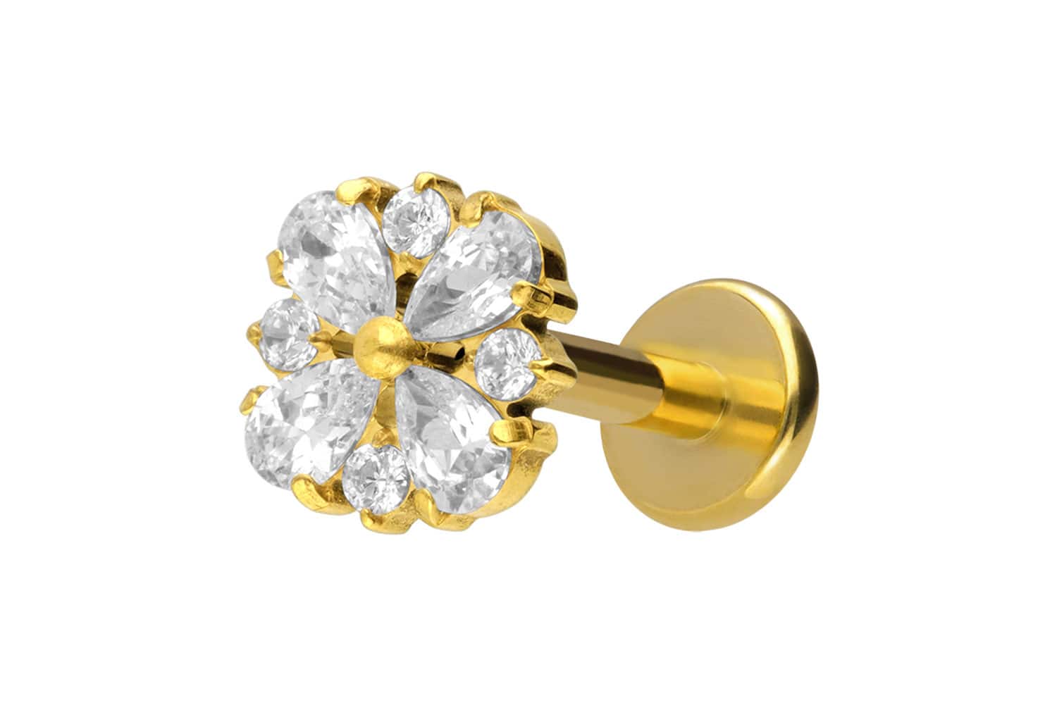 Titan Labret mit Innengewinde KRISTALLORNAMENT